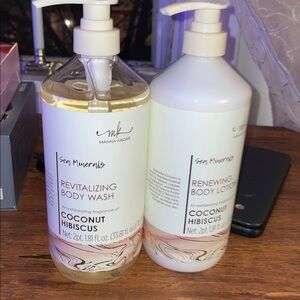 Manna Kadar Coconut Hibiscus Body Wash And Lotion Jumbo Set